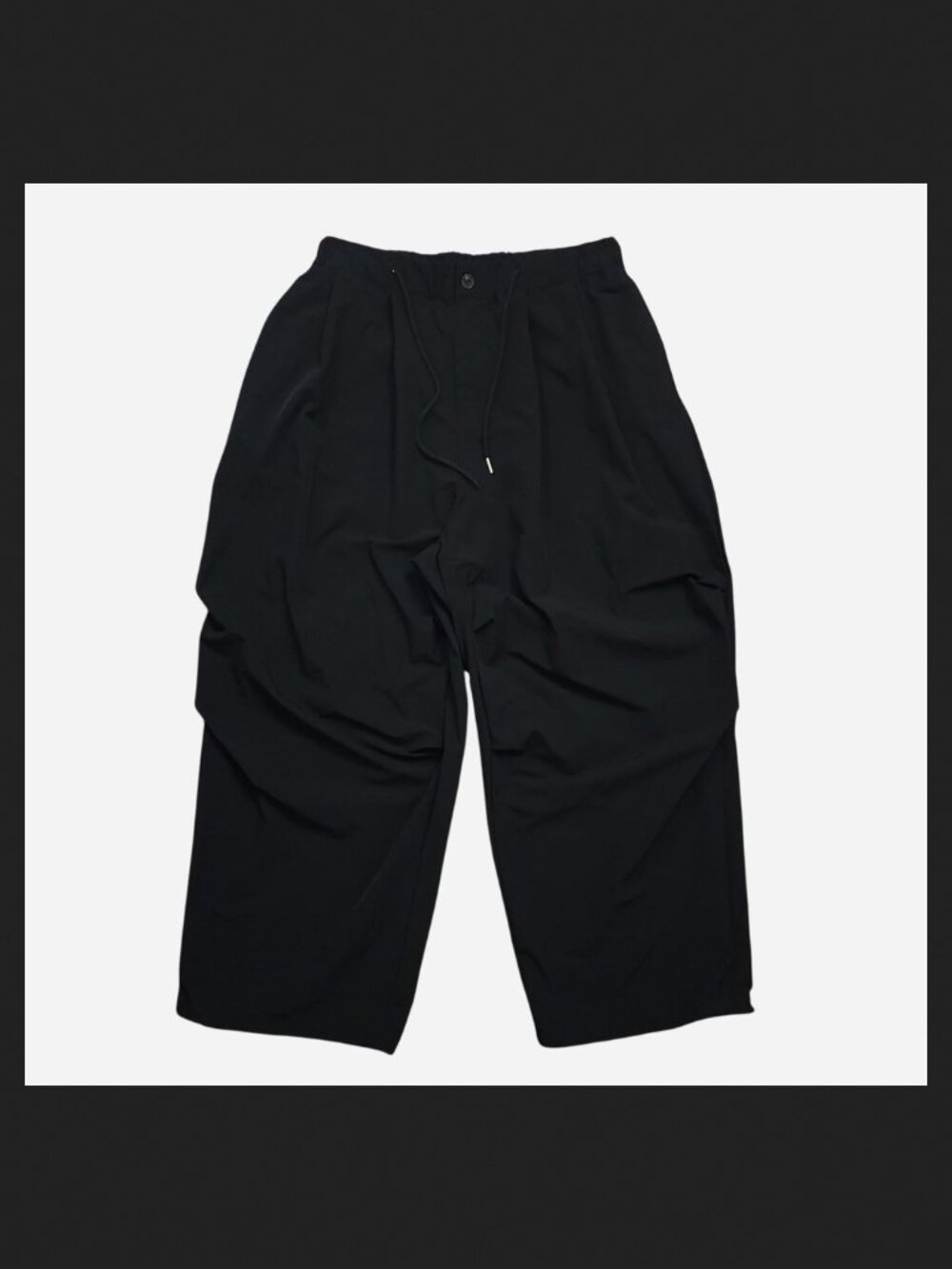 Planetmusic wide nylon pants in black